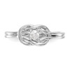 14k White Gold Solitaire Diamond Love Knot Engagement Braid Promise Ring 1/8 Ct.