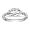 14k White Gold Solitaire Diamond Love Knot Engagement Braid Promise Ring 1/8 Ct.