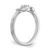 14k White Gold Solitaire Diamond Love Knot Engagement Braid Promise Ring 1/8 Ct.