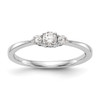 14k White Gold Three Stone Diamond Cathedral Engagement Promise Ring 1/4 Ct.