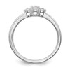 14k White Gold Three Stone Diamond Cathedral Engagement Promise Ring 1/4 Ct.