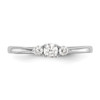 14k White Gold Three Stone Diamond Cathedral Engagement Promise Ring 1/4 Ct.