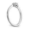 14k White Gold Three Stone Diamond Cathedral Engagement Promise Ring 1/4 Ct.