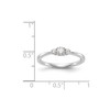 14k White Gold Three Stone Diamond Cathedral Engagement Promise Ring 1/4 Ct.