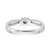 14k White Gold Round Diamond Flower Engagement Split Shank Promise Ring 0.03 Ct.