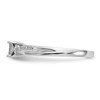 14k White Gold Miracle Set Diamond Square Engagment Promise Ring 1/20 Ct.
