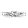 14k White Gold Miracle Set Diamond Square Engagment Promise Ring 1/20 Ct.