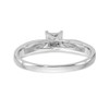 14k White Gold Miracle Set Diamond Square Engagment Promise Ring 1/20 Ct.