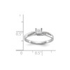 14k White Gold Miracle Set Diamond Square Engagment Promise Ring 1/20 Ct.