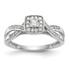 14k White Gold Princess Diamond Square Engagement Infinity Promise Ring 1/3 Ct.