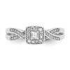 14k White Gold Princess Diamond Square Engagement Infinity Promise Ring 1/3 Ct.