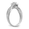 14k White Gold Princess Diamond Square Engagement Infinity Promise Ring 1/3 Ct.