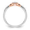 14k Two Tone Gold Solitaire Diamond Engagement Twist Braid Promise Ring 1/10 Ct.