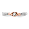 14k Two Tone Gold Solitaire Diamond Engagement Twist Braid Promise Ring 1/10 Ct.