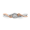 14k Two Tone Gold Diamond Solitaire Engagement Infinity Promise Ring 1/20 Ct.