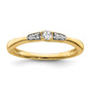 14k Yellow Gold Solitaire Diamond Engagement Tiered Promise Ring 1/8 Ct.
