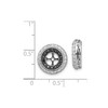 14k White Gold Black Diamond Double Circle Tiered Stud 14mm Earring Jacket 1 Ct.