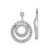 14k White Gold Round Diamond Double Circle Dangler Drop Earring Jacket 0.03 Ct.