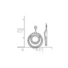 14k White Gold Round Diamond Double Circle Dangler Drop Earring Jacket 0.03 Ct.