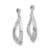 14k White Gold Round Diamond Twisted Teardrop Dangle Earring Jacket 0.04 Ct.