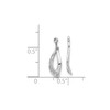 14k White Gold Round Diamond Twisted Teardrop Dangle Earring Jacket 0.04 Ct.