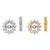 14k Yellow or White Gold Diamond Flower Halo Stud 10mm Earring Jacket 0.48 Ct.