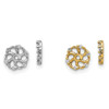 14k Yellow or White Gold Diamond Swirling Floral Stud Earring Jacket 0.05 Ct.