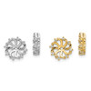 14k Yellow or White Gold Diamond Swirling Floral Stud Earring Jacket 0.06 Ct.