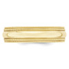 10K Yellow Gold 6mm Double Milgrain Wedding Band Comfort Fit Ring Sizes 4 - 14