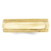10K Yellow Gold 7mm Double Milgrain Wedding Band Comfort Fit Ring Sizes 4 - 14
