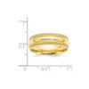 10K Yellow Gold 7mm Double Milgrain Wedding Band Comfort Fit Ring Sizes 4 - 14