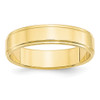 10K Yellow Gold 5mm Flat w/ Step Edge Wedding Band Solid Ring Sizes 4 - 14
