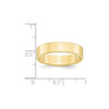 10K Yellow Gold 5mm Flat Wedding Band Lightweight Ring Sizes 4 - 14