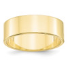 10K Yellow Gold 7mm Flat Wedding Band Lightweight Machined Ring Sizes 4 - 14
