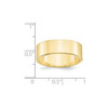 10K Yellow Gold 7mm Flat Wedding Band Lightweight Machined Ring Sizes 4 - 14