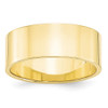 10K Yellow Gold 8mm Flat Wedding Band Lightweight Machined Ring Sizes 4 - 14