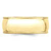 10K Yellow Gold 8mm Milgrain Half Round Wedding Band Solid Ring Sizes 4 - 14