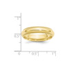 10K Yellow Gold 5mm Milgrain Comfort Fit Wedding Band Half Round Ring Sz 4 - 14
