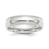 10k White Gold Comfort Fit 6mm Half Round Milgrain Wedding Band Sizes 4 to 14