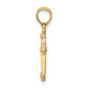 14K Yellow Gold Solid Polished Casted Small Budded Cross Pendant