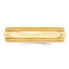 14k Yellow Gold Unisex 6mm Comfort Fit Double Milgrain Wedding Band Size 4 to 14