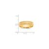 14k Yellow Gold Unisex 6mm Comfort Fit Double Milgrain Wedding Band Size 4 to 14