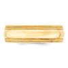 14k Yellow Gold Unisex 7mm Comfort Fit Double Milgrain Wedding Band Size 4 to 14