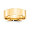14k Yellow Gold Unisex 7mm Standard Comfort Fit Flat Wedding Band Sizes 4 to 14