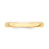 14k Yellow Gold Unisex Lightweight 3mm Half Round Wedding Band Sizes 4 to 14