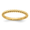Sterling Silver Stackable Expressions Gold Plated Rice Beaded Ring Size 5 to 10