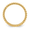 Sterling Silver Stackable Expressions Gold Plated Rice Beaded Ring Size 5 to 10