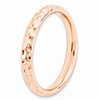 Sterling Silver Stackable Expressions Rose Plated 3.25mm Pattern Ring Sz 5 to 10