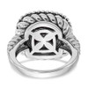 Onyx Cabochon Ring .925 Sterling Silver & 14K Gold Accent Size 6-8 Shey Couture