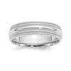14k White Gold Unisex 6mm Comfort Fit Double Milgrain Wedding Band Sizes 4 to 14